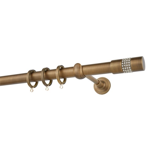 Κουρτινόβεργα Zogometal Easy Line E4134 Μπρονζέ Με Άκρα...