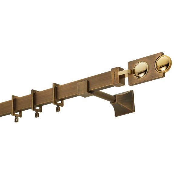 Κουρτινόβεργα Zogometal Flat Collection FC4514 Μπρονζέ/Όρο