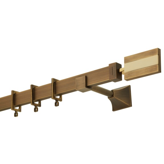 Κουρτινόβεργα Zogometal Flat Collection FC4572 Μπρονζέ/Όρο