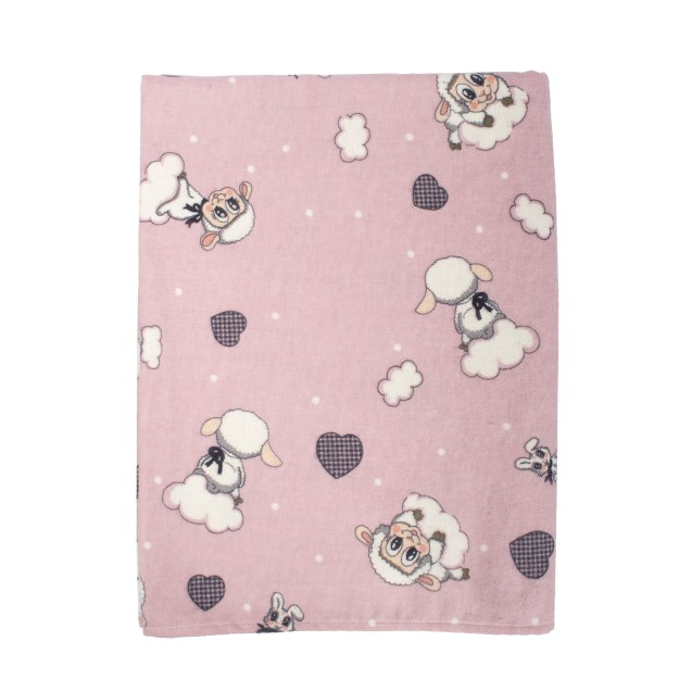 Φανελένια Πάνα Dimcol Προβατάκι 05 Pink 80x80