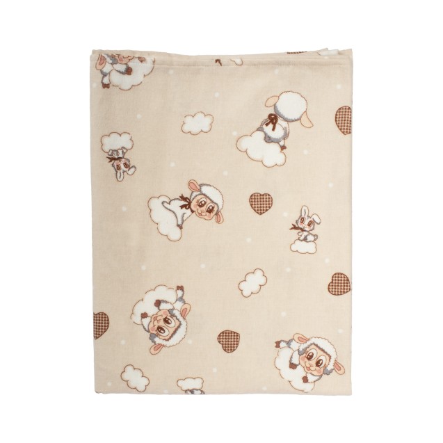 Φανελένια Πάνα Dimcol Προβατάκι 07 Beige 80x80