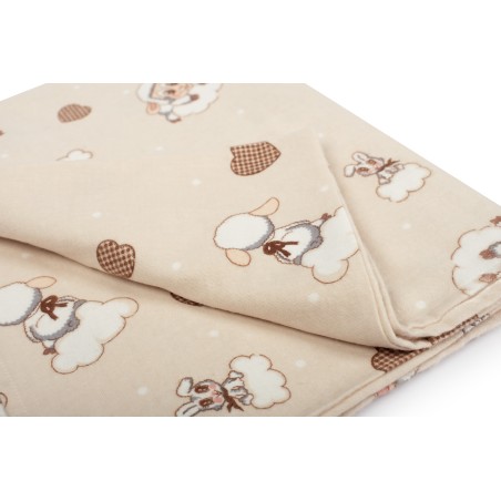 Σεντόνι Λίκνου Φανελένιο Dimcol Προβατάκι 07 Beige 80x110