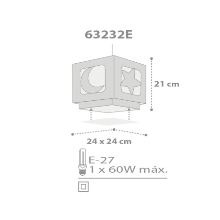 Παιδικό Φωτιστικό Οροφής Μονόφωτο Ango Gray Moon 63232 E