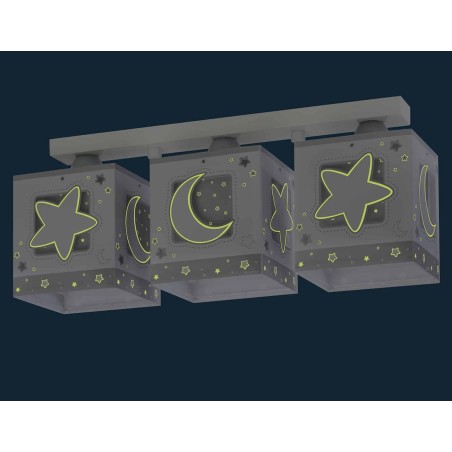 Παιδικό Φωτιστικό Οροφής Τρίφωτο Ango Gray Moon 63233 NE