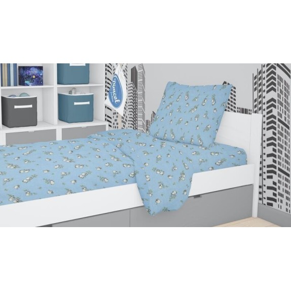 Σετ Σεντόνια Φανελένια Μονά 3 Τεμαχίων Dimcol Birds 14...