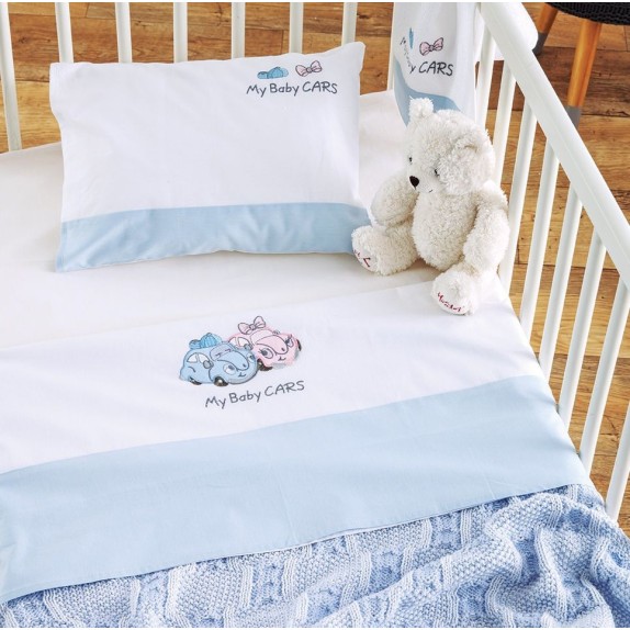 Σετ Σεντόνια Κούνιας 3 Τεμαχίων Sb Home My Baby Cars Blue...