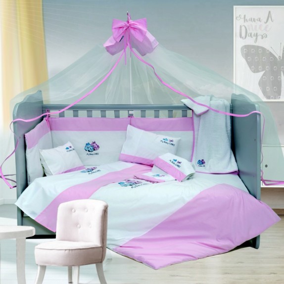 Σετ Κούνιας 6 Τεμαχίων Sb Home My Baby Cars Pink