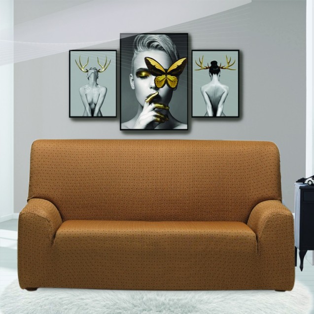 Ελαστικό Κάλυμμα Διθέσιου Sb Home Sabrina Beige