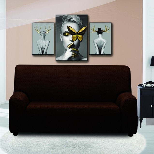 Ελαστικό Κάλυμμα Τετραθέσιου Sb Home Sabrina Brown