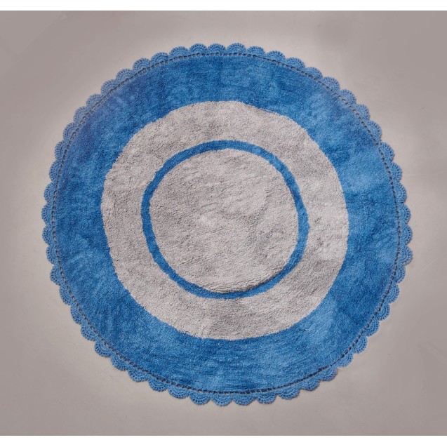 Στρογυλλό Παιδικό Χαλί Palamaiki Target Blue D.140