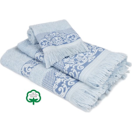 Σετ Πετσέτες 3 Τεμαχίων Dimcol Ίσιδα 03 Σιέλ