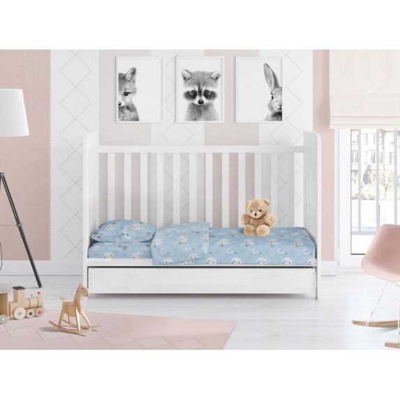 Βρεφική Παπλωματοθήκη Dimcol Smile 81 Blue 120x160