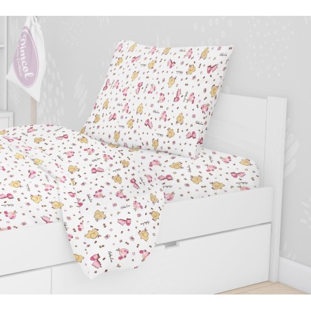 Σετ Σεντόνια Μονά 3 Τεμαχίων Dimcol Elephant 172 Pink 160x240