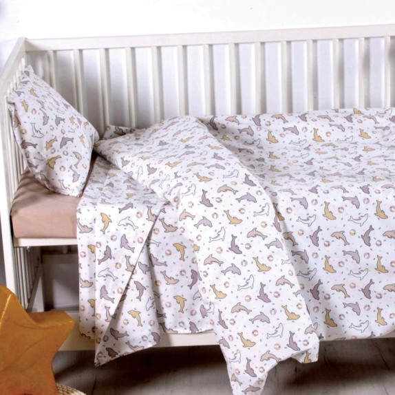 Σετ Σεντόνια Λίκνου Sb Home Dillon Μπεζ 80x110