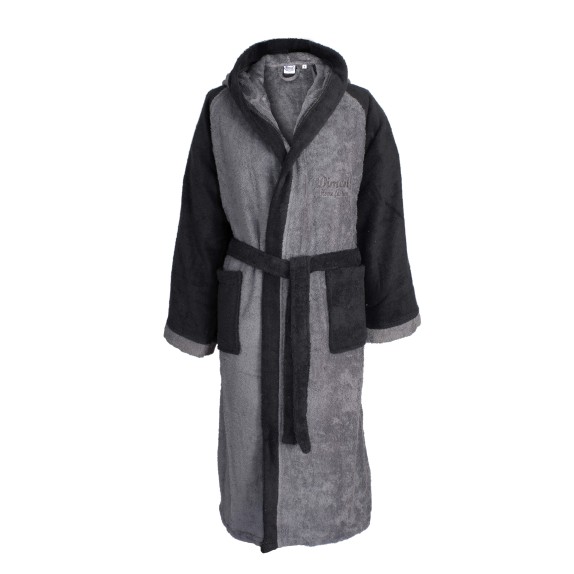 Μπουρνούζι Με Κουκούλα Dimcol 4020 Γκρι/Μαύρο