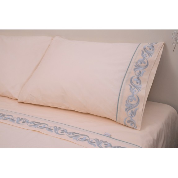 Σετ Σεντόνια Υπέρδιπλα Morven Classic Σιέλ 240x270