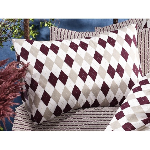 Μαξιλαροθήκη Dimcol Diamond 326 Burgundy 50x70