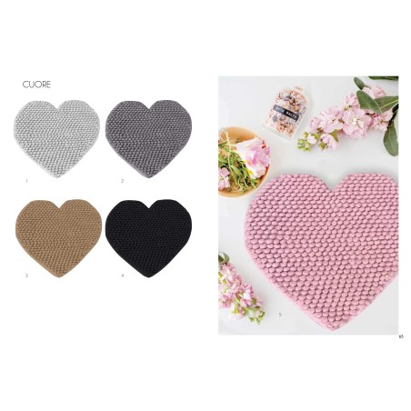 Αντιολισθητικό Πατάκι Μπάνιου Makis Tselios Cuore 4 Black 65x65