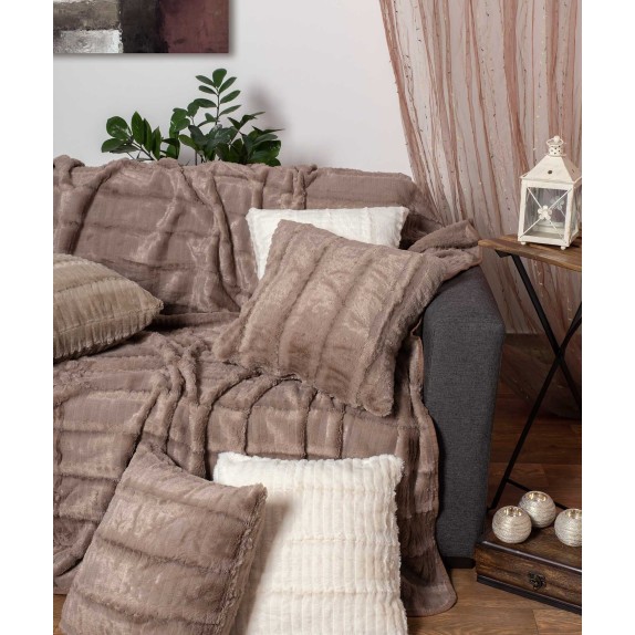 Μαξιλαροθήκη Διακόσμησης Silk Fashion Stripe Καφέ 65x65