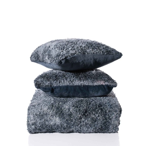 Μαξιλαροθήκη Διακόσμησης Silk Fashion Astrakan Γκρι 45x45