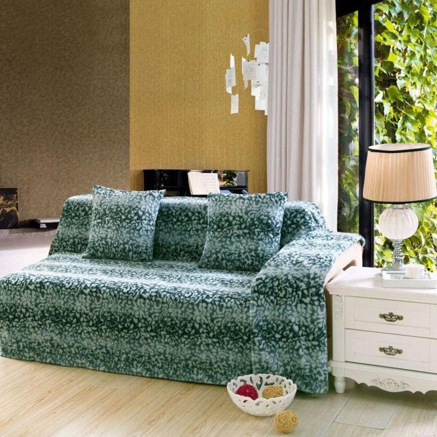 Ριχτάρι Διθέσιου Silk Fashion Leopard Μπλέ 180x250