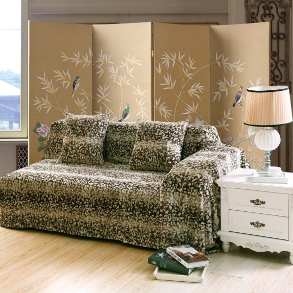 Ριχτάρι Τριθέσιου Silk Fashion Leopard Καφέ 180x320