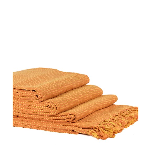 Σετ Ριχτάρια 3 Τεμαχίων Silk Fashion Dobby Πορτοκαλί/Κίτρινο