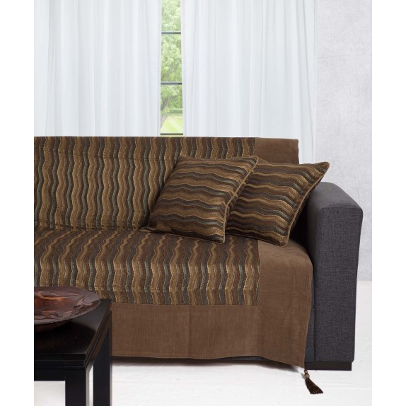 Ριχτάρι Διθέσιου Silk Fashion 602 Κύμα Λαδί 180x250