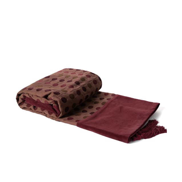 Ριχτάρι Τριθέσιου Silk Fashion 602 Πουά Μπορντώ...