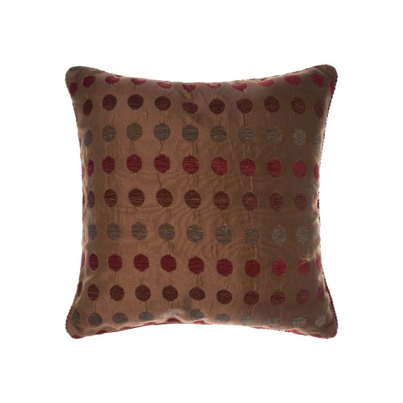 Μαξιλαροθήκη Διακόσμησης Silk Fashion 602 Πουά Μπορντώ 65x65