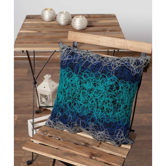 Μαξιλαροθήκη Διακόσμησης Silk Fashion Mk12 Μπλε 45x45
