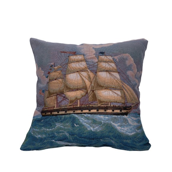 Μαξιλαροθήκη Διακόσμησης Silk Fashion Καράβι1 45x45