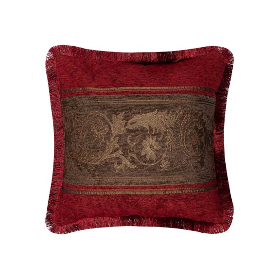 Μαξιλαροθήκη Διακόσμησης Silk Fashion 1208 Μπορντώ/Λαδί...