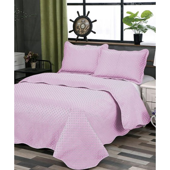 Σετ Κουβερλί Υπέρδιπλο Silk Fashion Dot Pink 220x240