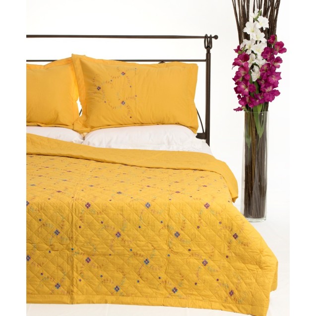 Σετ Κουβερλί Μονό Silk Fashion 24 Κίτρινο 160x220