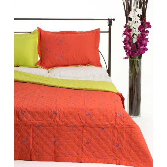 Σετ Κουβερλί Υπέρδιπλο Silk Fashion 24 Πορτοκαλί 220x240