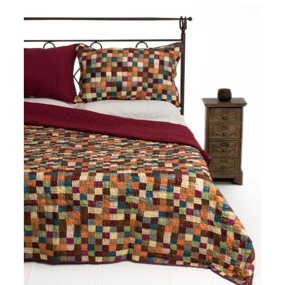 Σετ Κουβερλί Υπέρδιπλο Silk Fashion Σκακι 220x240