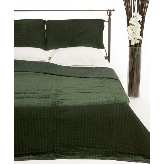 Σετ Κουβερλί Υπέρδιπλο Silk Fashion Velvet Πράσινο 220x240