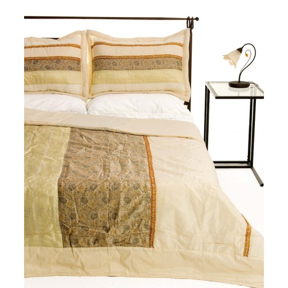 Σετ Κουβερλί Υπέρδιπλο Silk Fashion Taj Mahal Ivory 220x240