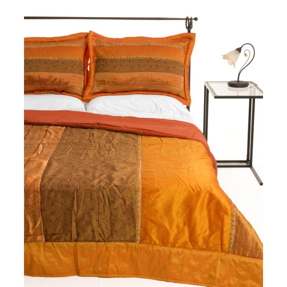 Σετ Κουβερλί Υπέρδιπλο Silk Fashion Taj Mahal Πορτοκαλί...