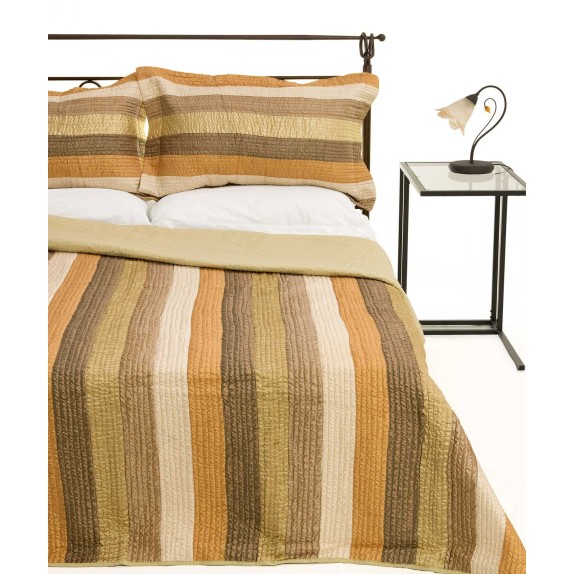 Σετ Κουβερλί Μονό Silk Fashion 6329 Λαδί 160x220