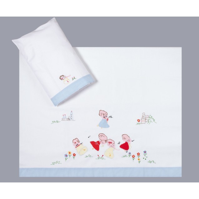 Σετ Σεντόνι Λίκνου Silk Fashion Σιέλ 85x135