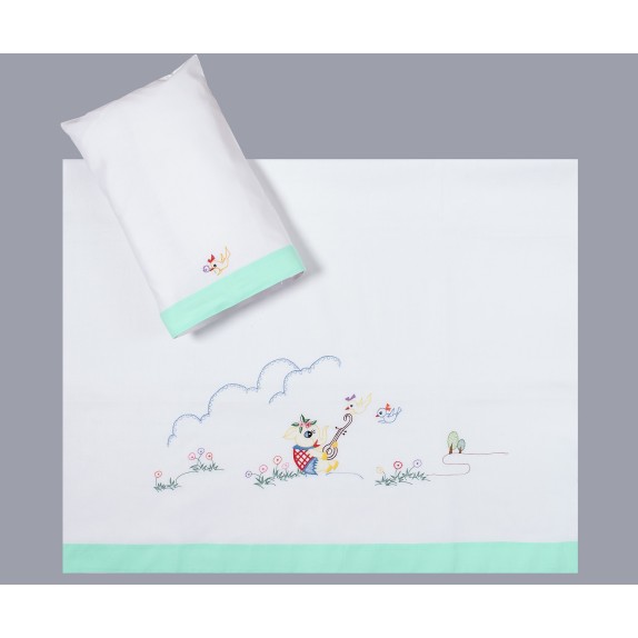 Σετ Σεντόνι Λίκνου Silk Fashion Πράσινο 85x135