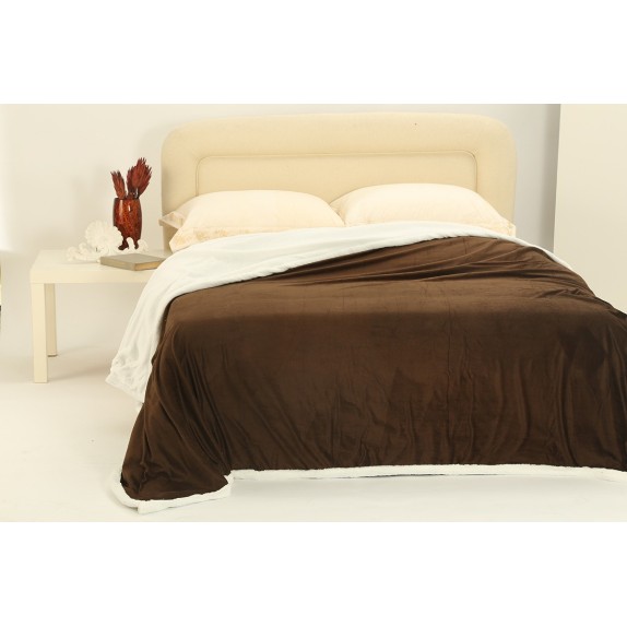 Κουβέρτα Fleece Με Sherpa Μονή Silk Fashion Ξυρισμένο...