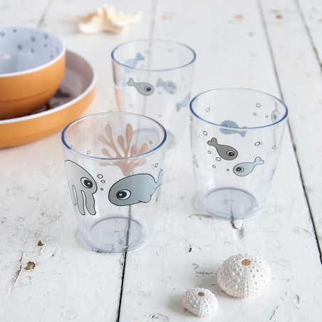 Σετ Ποτήρια 3 Τεμαχίων Done By Deer Yummy Mini Sea Friends Mustard BR75274