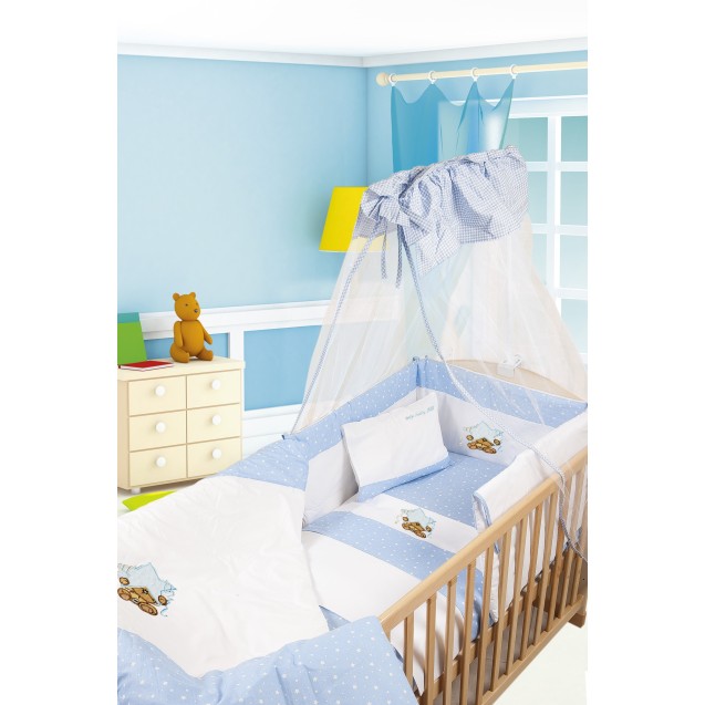 Βρεφικό Πάπλωμα Dimcol Αστέρι 127 Λευκό/Σιέλ...