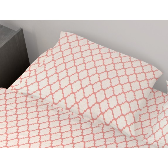 Μαξιλαροθήκη Dimcol Windows 161 White-Coral 50x70