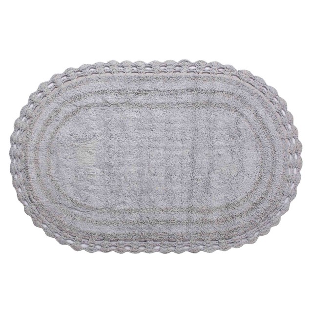 Πατάκι Silk Fashion Oval Γκρι