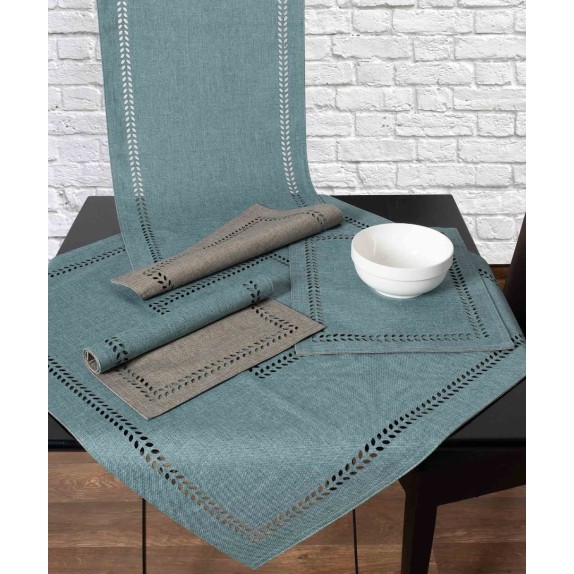 Καρέ Silk Fashion Bg18 Πετρόλ/Γκρι 90x90