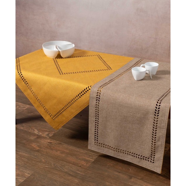 Καρέ Silk Fashion Bg18 Κίτρινο/Άμμου 90x90